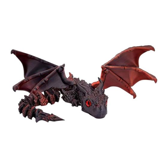 DYS 3D Printed Articulated Dragon Figurine with Adjustable Wings and Unique Eyes, Movable Joints Sculpture for Home Decor Fantasy Gift Lovers