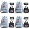 3Pcs/set 26 English Letter Kpop Demon Hunters Printed Backpack with Lunch Bag Pengcil Case for Teenager Girl Boy Bookbag Large Capacity Travel Bag
