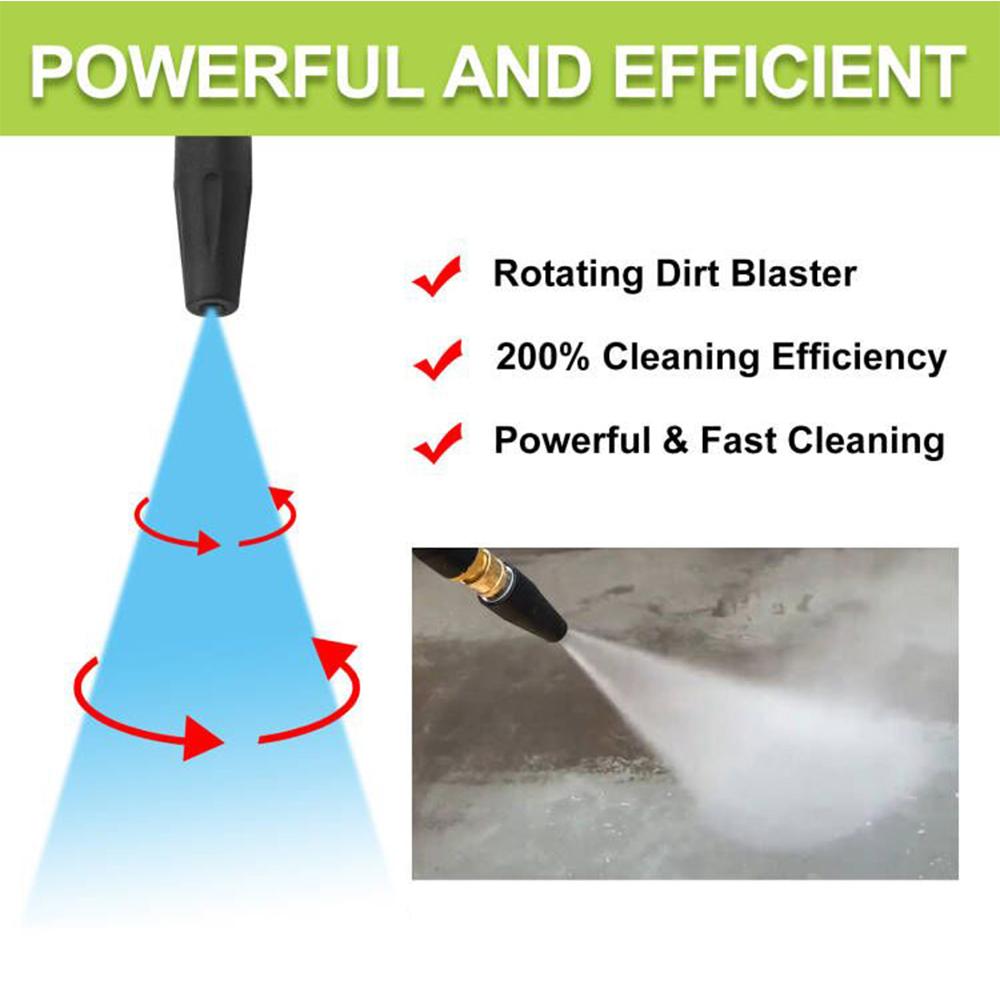 Rotating Dirt Blaster Turbo Nozzle with 1/4" Quick Release Plug Connector #035 for High Pressure Washers Car Washing Machine