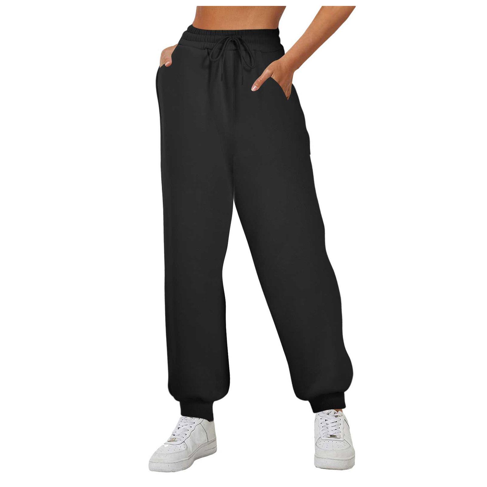 

Удобные спортивные штаны с высокой посадкой для женщин, эластичные, мягкие, повседневные брюки с эластичным поясом, джоггеры для фитнеса S