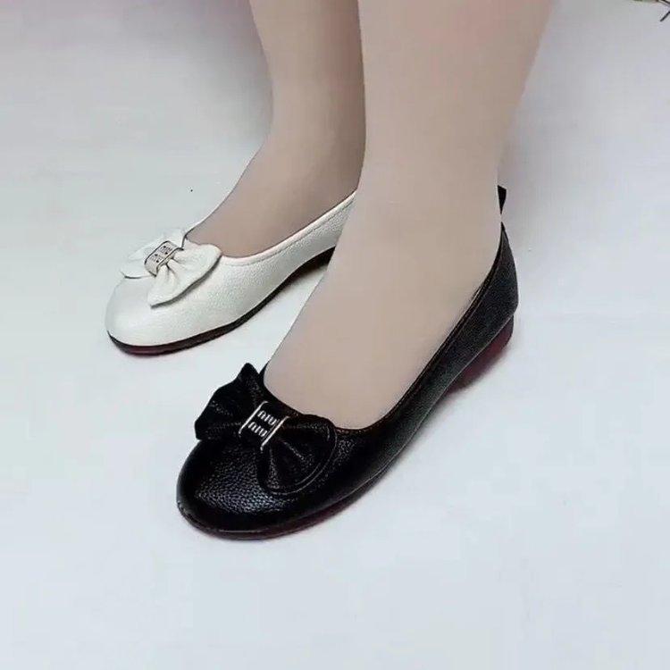 

Sweet soft-soled bow lazy shoes women s new fashion light mouth square head single shoes women s shoes 35 чорний