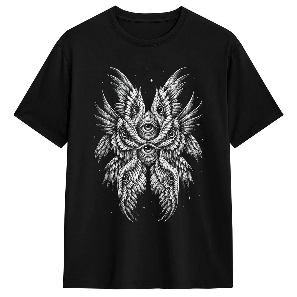 Be Not Afraid Biblically Accurate Angel Seraphim T Shirts 100% Cotton Funny T-Shirts Crew Neck Tee Shirt Short Sleeve