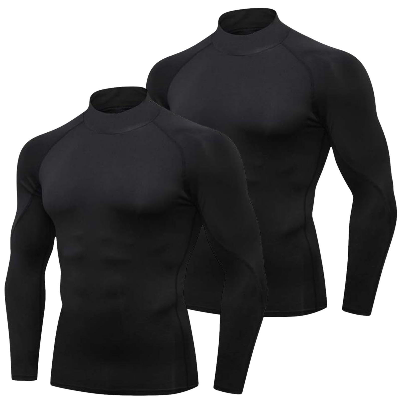 

Компрессионные рубашки с длинным рукавом Tersila Высокая спортивная базовая тренировочная одежда Быстрая мужская (2-Pack) - Шея, Майка, Нижнее белье, Слой, [Защита от УФ-лучей,