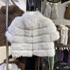 Winter new natural real fox fur coat women's fashion niche design short fur top