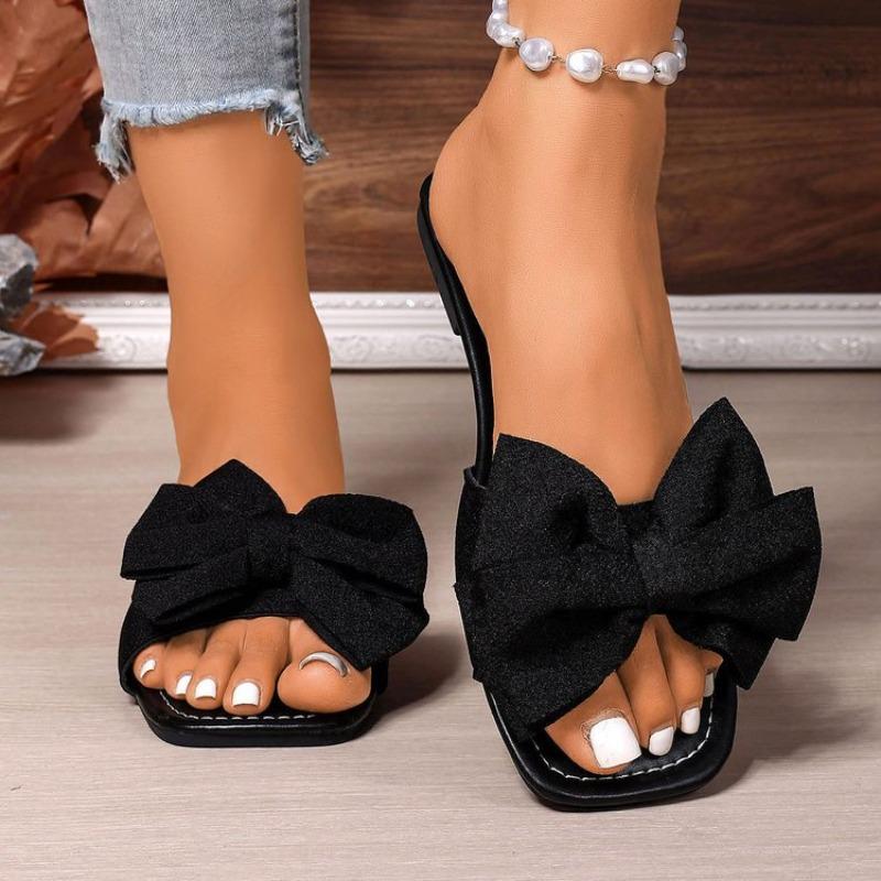 Women Flats Slippers 2026 New Trend Shoes for Women Fashion Lightweight Bow Tie Sandals Flat Casual Beach Slippers Slides Women
