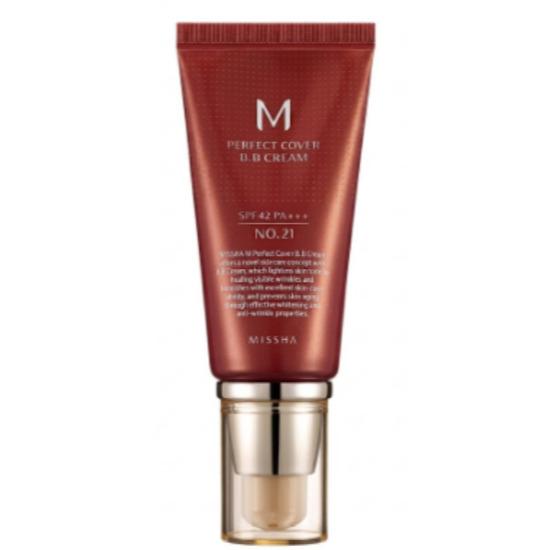 [MISSHA] M Perfect Cover BB Cream SPF42 PA+++ 50ml #21 Light Beige / #23 Natural Beige Flawless Coverage BB Cream #21 Light Beige  1