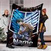 Personalized Custom Name Blanket - Attack On Titan Print Design,Blanket for Sofa,Bed,Travel,Camping - Soft and Warm, Great Gift