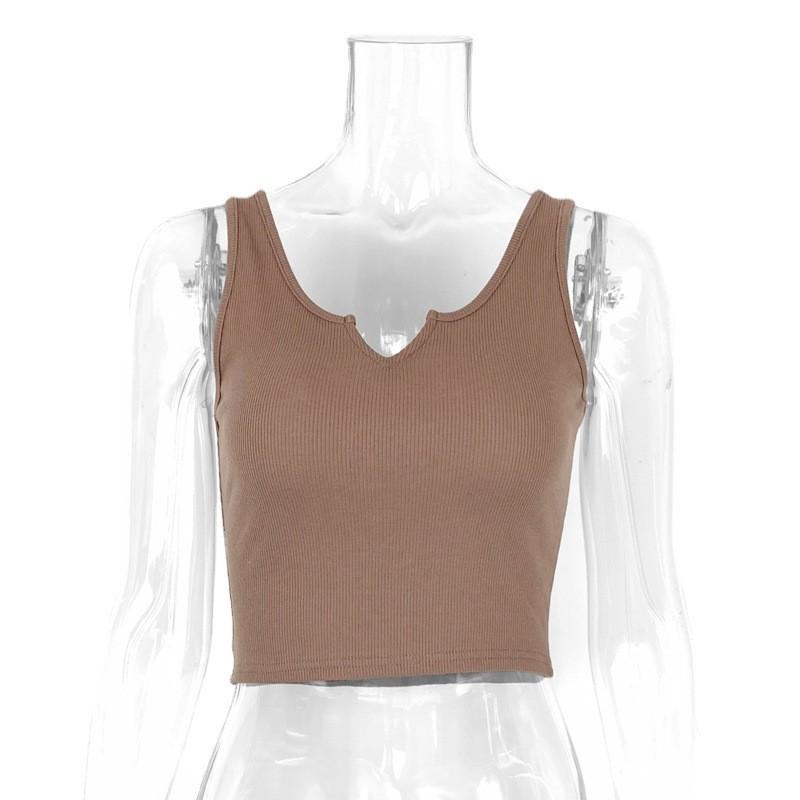 Streetwear Crop Top With Ribbed Cotton Material For Sexy Girls