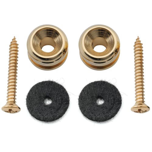 Musiclily Pro 14mm Strap Pins/Endpins, Steel, for Electric Guitars, Acoustic Guitars, Classical Guitars, and Ukuleles, Gold (Set of 2)