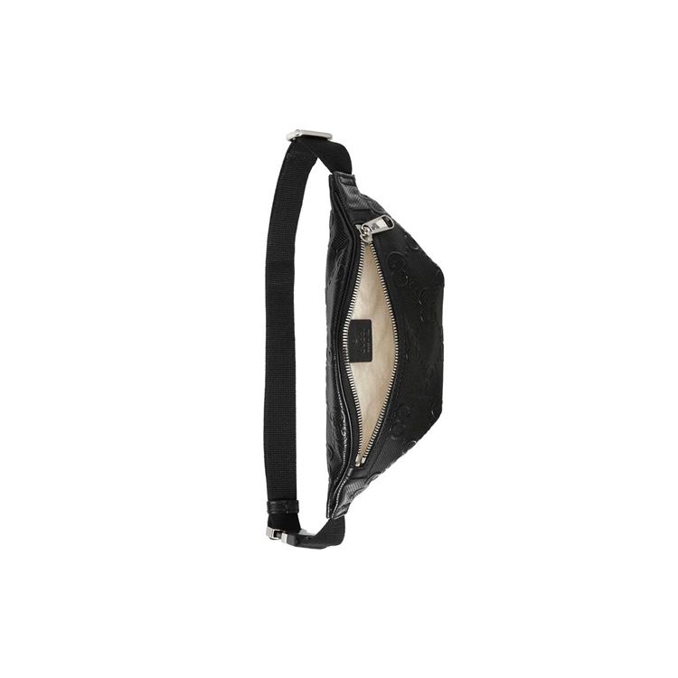 Gucci Monogram Logo Embossed Leather Shoulder Crossbody Bag Unisex bags Black 658582-1W3CN-1000