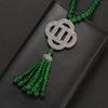 New Chinese Style Retro Versatile Necklace Jewelry Clothing Pendant Green Crystal Pendant