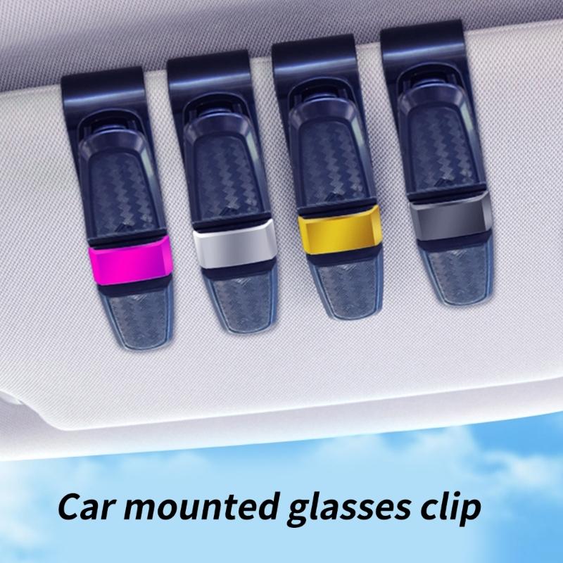 Sunglasses Holder for Car Sun Visors Eyeglass Hanger Clip Card Ticket Holder