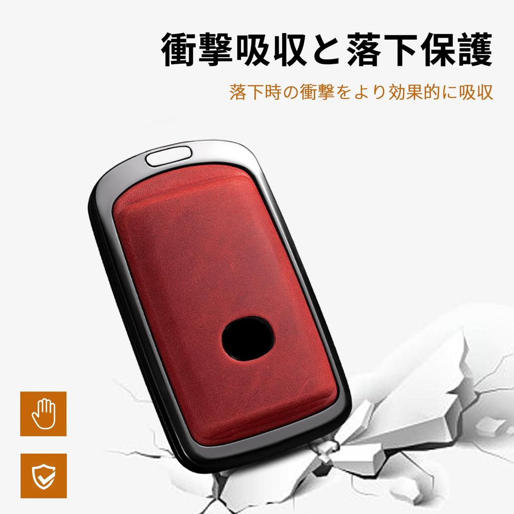 Key Fob Cover with Keychain 3 Buttons Smart Key Case for CX-3, CX8, CX5, CX30, MX30 MX60 (B3-red)