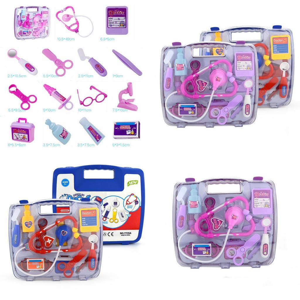 Premium Kids Medical Toy Role Hard Case 15pcs Set Features Realistic Sound And Light Effects