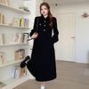 Thickened 300g Corduroy Hepburn-Style Long-Sleeve Dress | Large Autumn/Winter Coffee Break