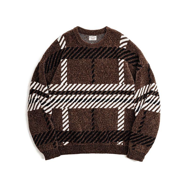 Madden Parka American Retro Chenille Christmas Couple Sweater Thickened Thermal Base Velvet Knitwear Men's Autumn