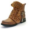 Womens Studded Goth Ankle Boots Timeless Chelsea Hollow Punk Buckle Martin Shoes