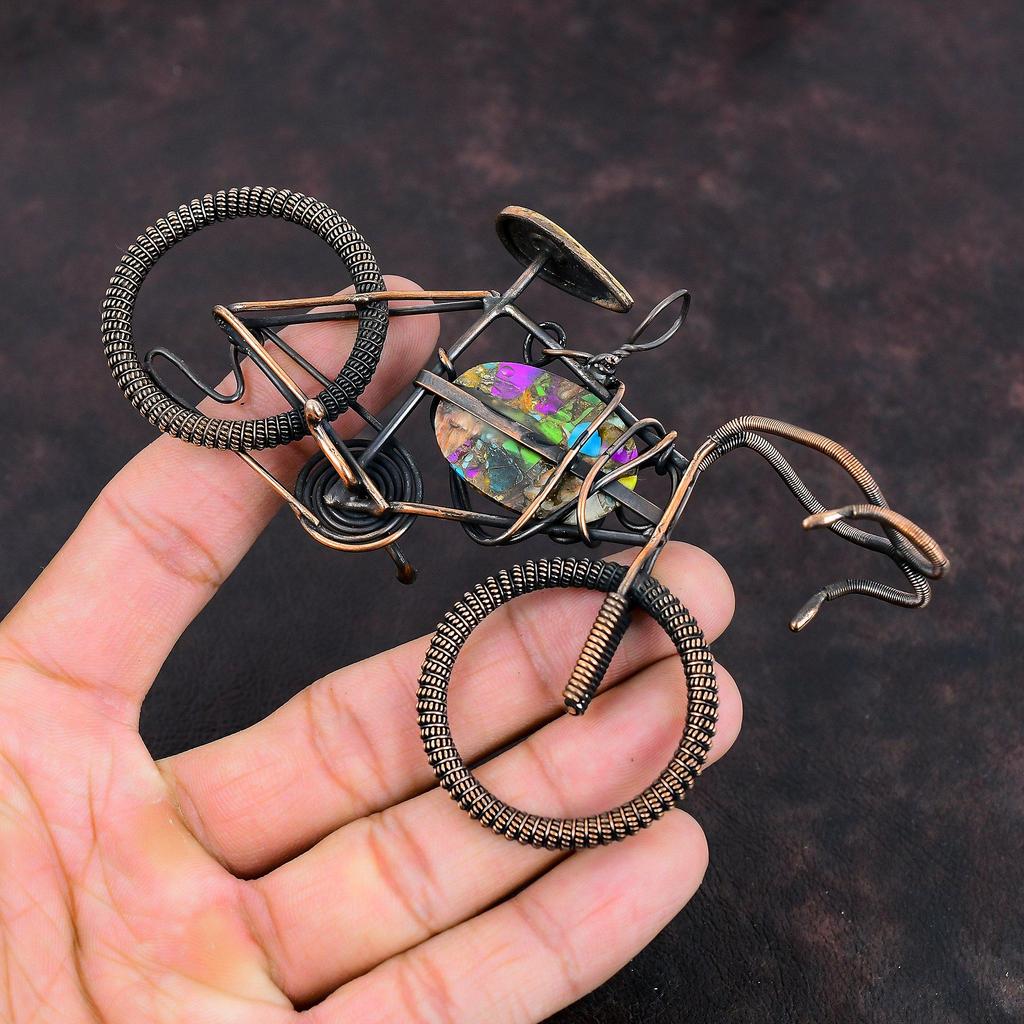 Fiesta Kingman Turquoise Pendant Multi Copper Turquoise Pendant Copper Wire Wrapped Gemstone Pendant Handmade Jewelry Cycle Pendant For Gift