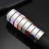 Vnox Free Engraved Curved Plate Bracelets Elastic Wristband for Men Women, Stainless Steel Adjustable Band, Personalized Jewelry