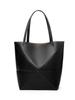 Geometric Foldable Retro Leather Tote - Large Capacity