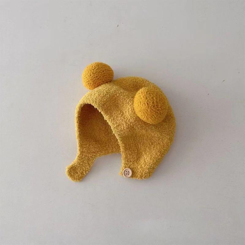 Jingqi Newborn Ear Protection Hat: Cute, Warm, Knitted Plush for Boys & Girls (Autumn/Winter)