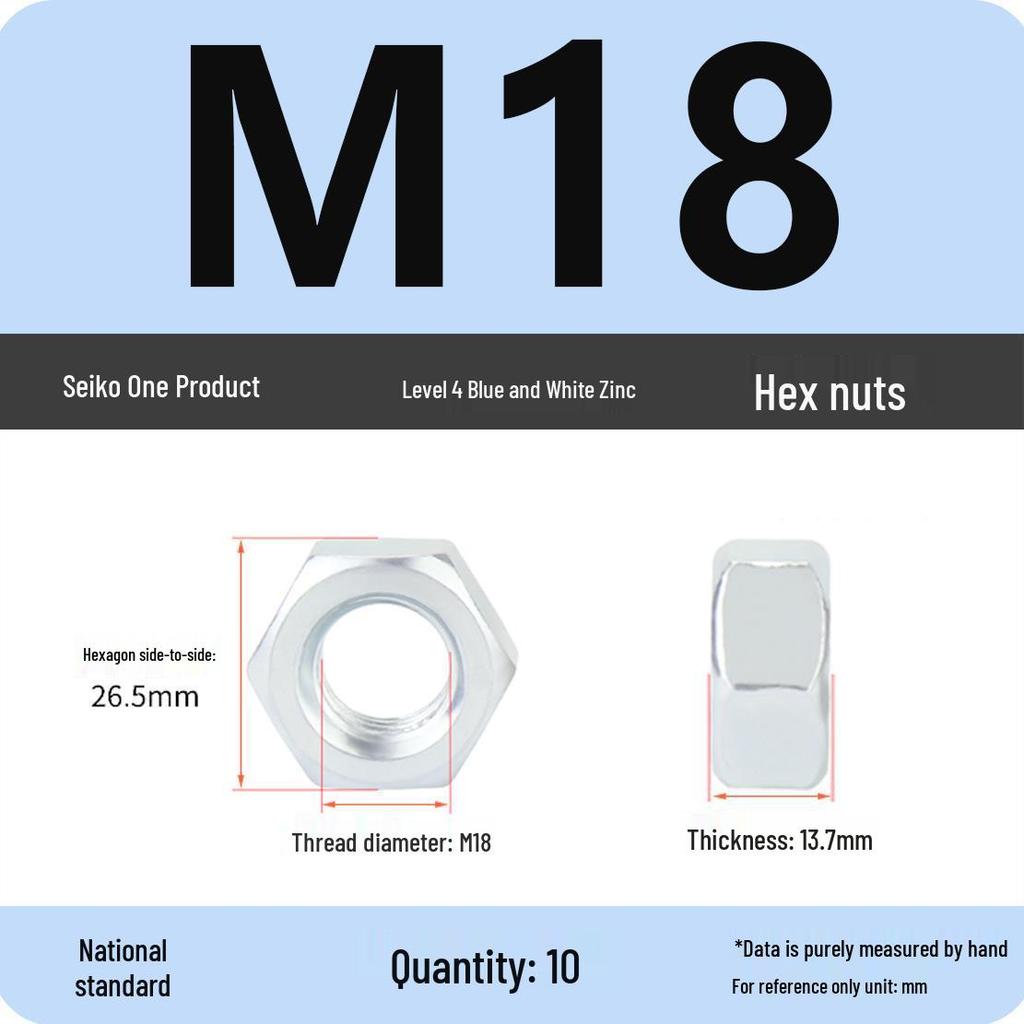 Black Galvanized Nickel-Plated Iron Hex Nut Screw Cap, GB Grades 4.8/8.8/12.9, Sizes M4/M5/M6/M8