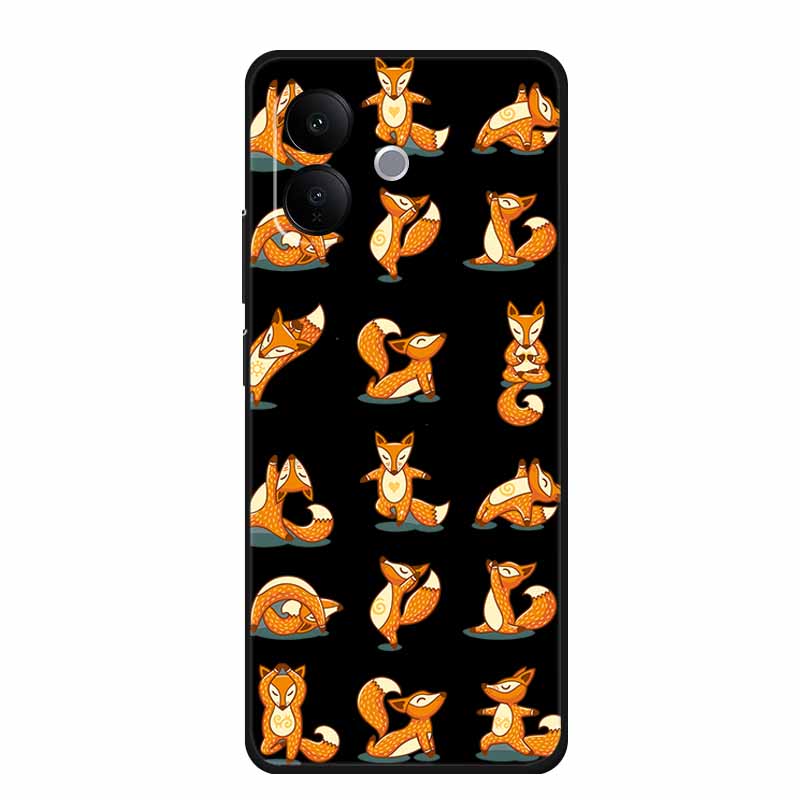 Black Silicone Case For Vivo V60 Lite 4G Case Cartoon Cat Soft Back Cover For Vivo V60 Lite 5G Phone Case 6.77" Coque Funda Para