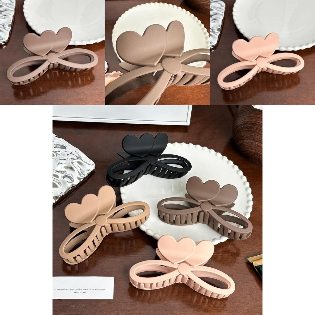 Stylish Large Resin Heart Shark Hair Clip For Effortless Elegant Updos And Ponytails