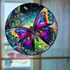 2D Flat Butterfly Round Acrylic Decoration Sign, Home Decor Plaque Hanging Wall Art Decorative Garden Decoration for Room Door Signs Hanging Square Li