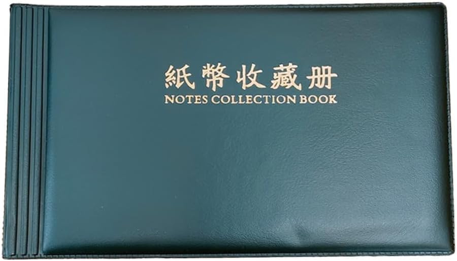 

Raatel Banknote Bill Banknote Collection Storage Banknote 20 Holds 40 Bills Album, File, File, Case, Pages, (Green) зелений