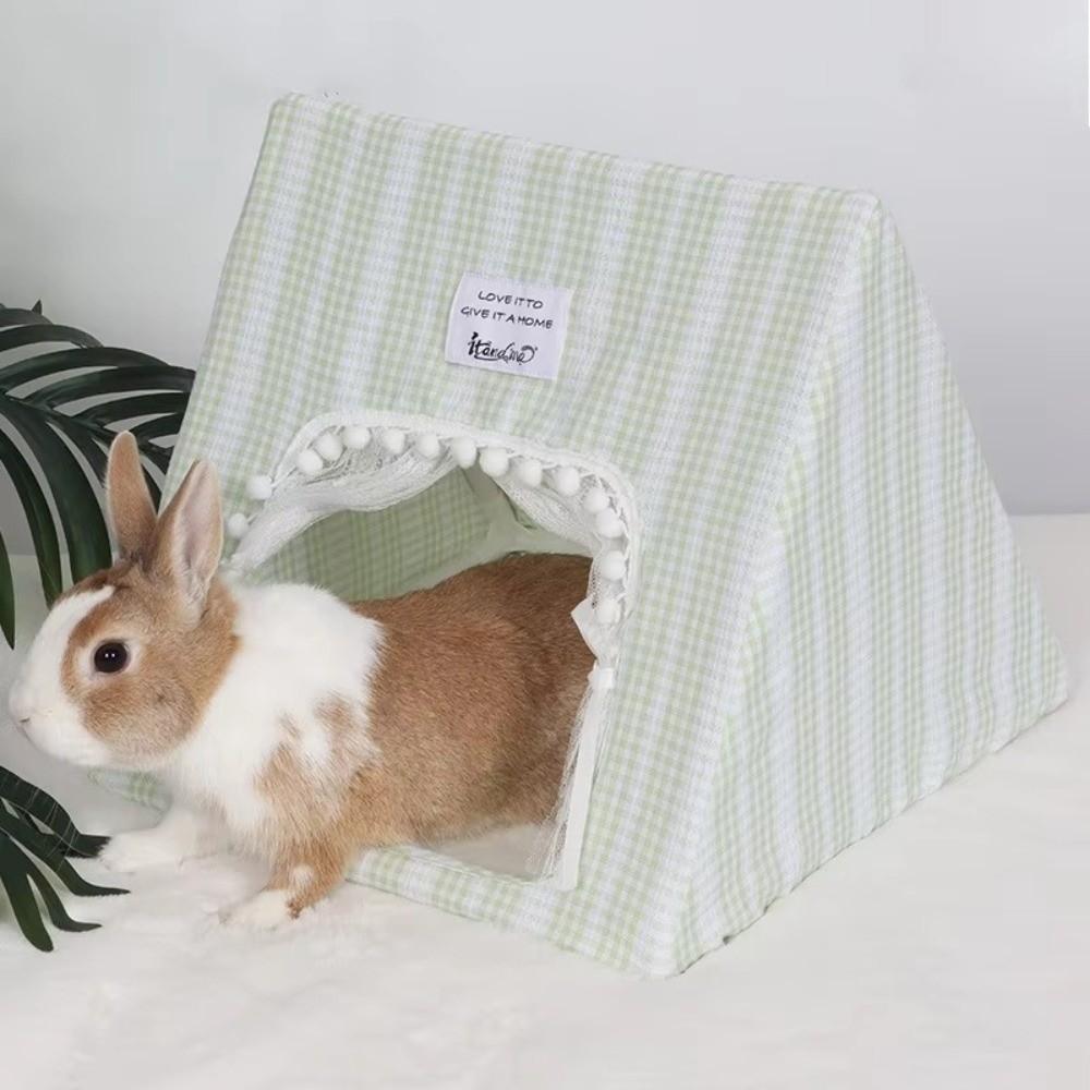 Floral Print Cozy Sleeping Tent Soft Cotton Bottomless Hideout Hamster Cage  For Rabbits Guinea Pig
