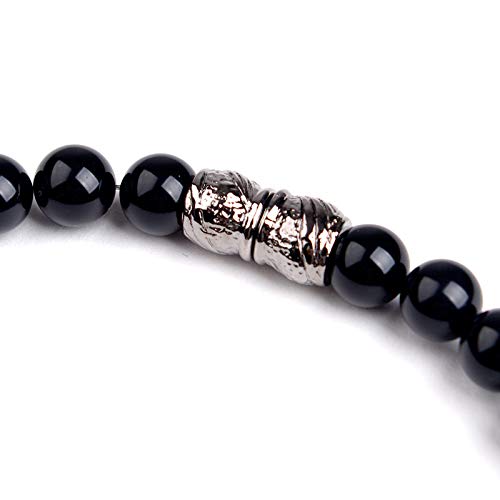 aurora 9mm Natural Jet Necklace and Earrings Set (2-Piece Set, Jet Black) Made in Japan