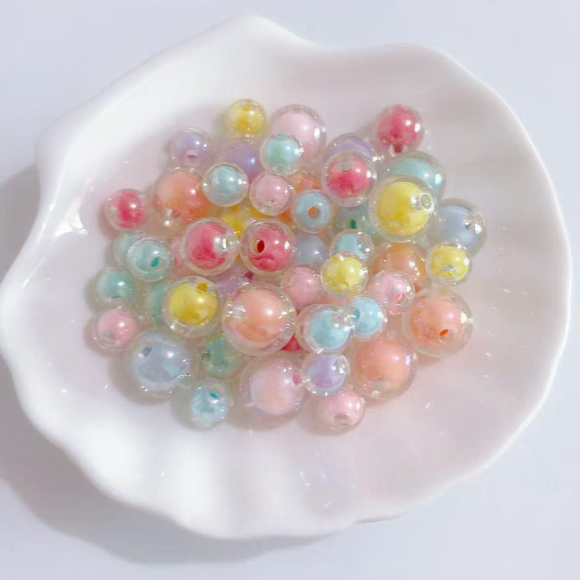 

Plated Acrylic Round Beads for DIY Jewelry Making: Medium Loose Beads for Handmade Bracelets & Necklaces 8mm, 500 pcs