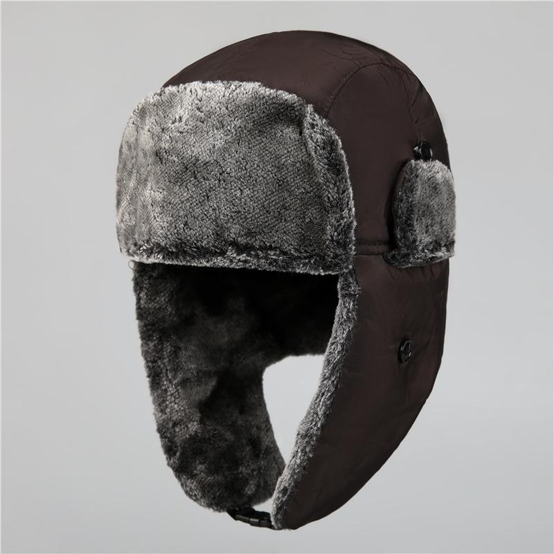 

Мужская шапка Lei Feng для пожилых мужчин среднего возраста, зимняя шапка для папы, едущего на велосипеде, чтобы согреться, северо-восточная противохолодная шапка с толстой бархатной защитой ушей из хлопка M（56-58cm） темно-коричневого