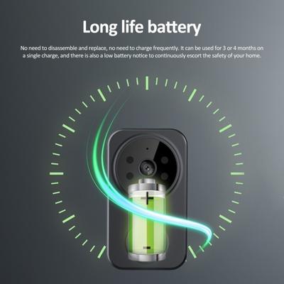 1 juego de timbre inalámbrico con receptor Cámara de alta resolución 2.4G WiFi Video remoto Visual Audio bidireccional Visión nocturna Timbre de seguridad inalámbrico