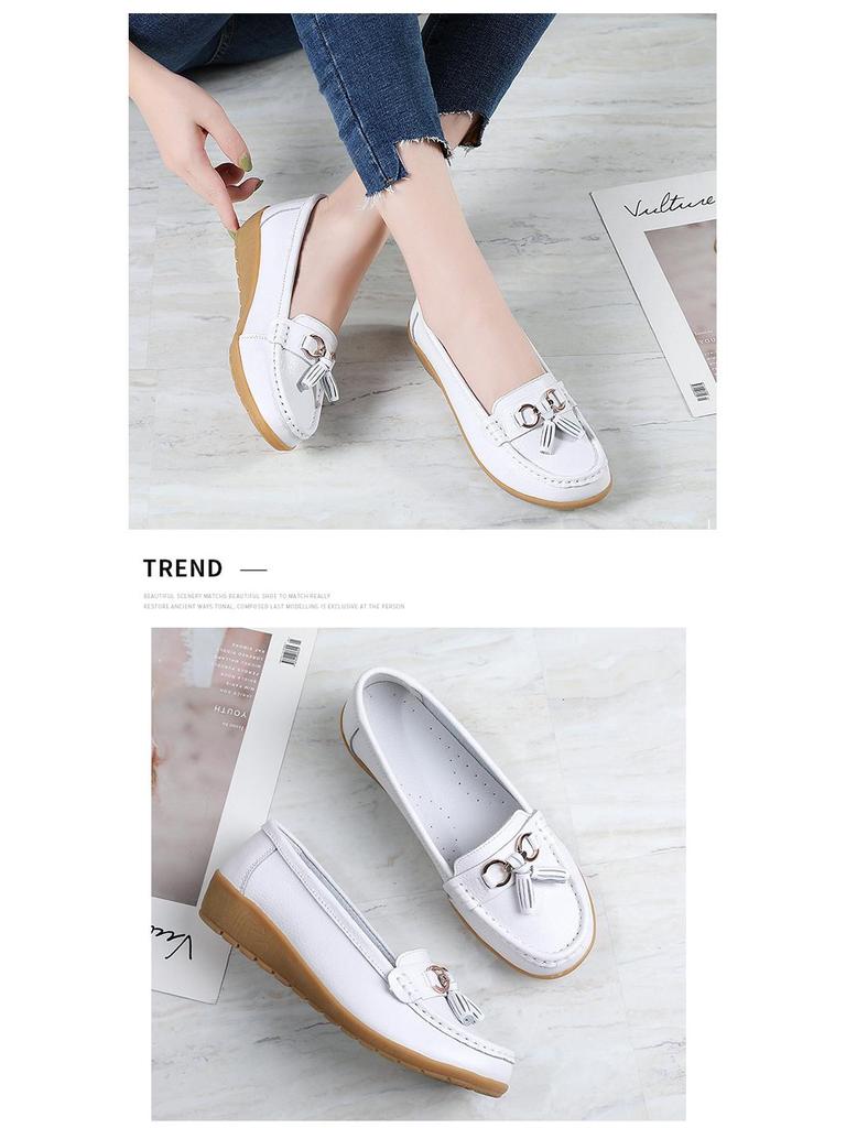 Summer Soft Wedge Leather Shoes for Middle-Aged and Elderly Women – Breathable Design
