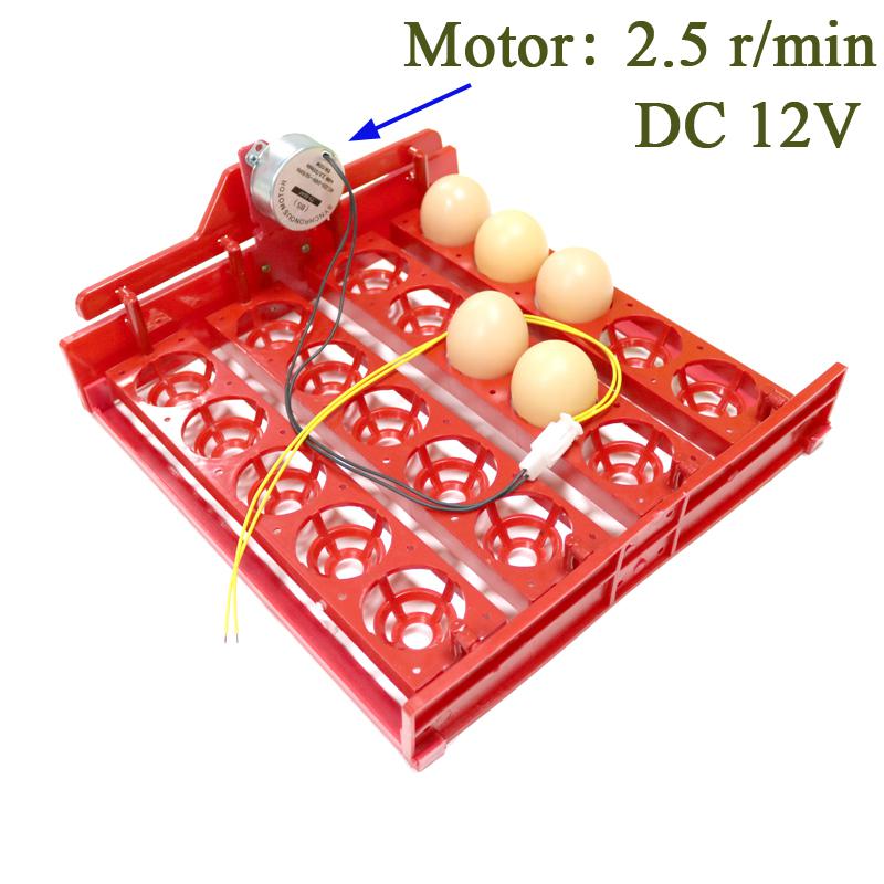 20 Eggs Incubator Turn Eggs Tray 220V/110V/12V Motor Chicken Eggs Automatic Hatching DIY Incubator Accessories Equipment 1 Set