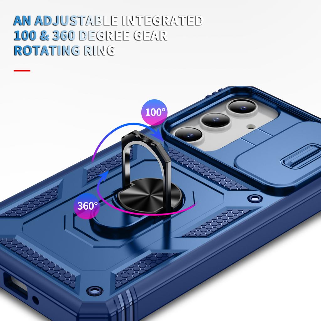 For Samsung Galaxy A35 5G Case TPU+PC Kickstand Phone Cover with Slide Lens Lid