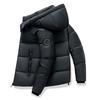 Mens Winter Short Puffer Jacket With Stand Collar Warm White Duck Down Hooded Casual Loose Fit Couples