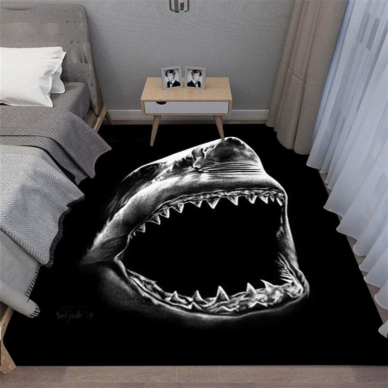Furchterregender Weißer Hai Weißer Hai Weißer Tod Teppich Bodenmatte Fügt jedem Raum einen großartigen Blickfang hinzu