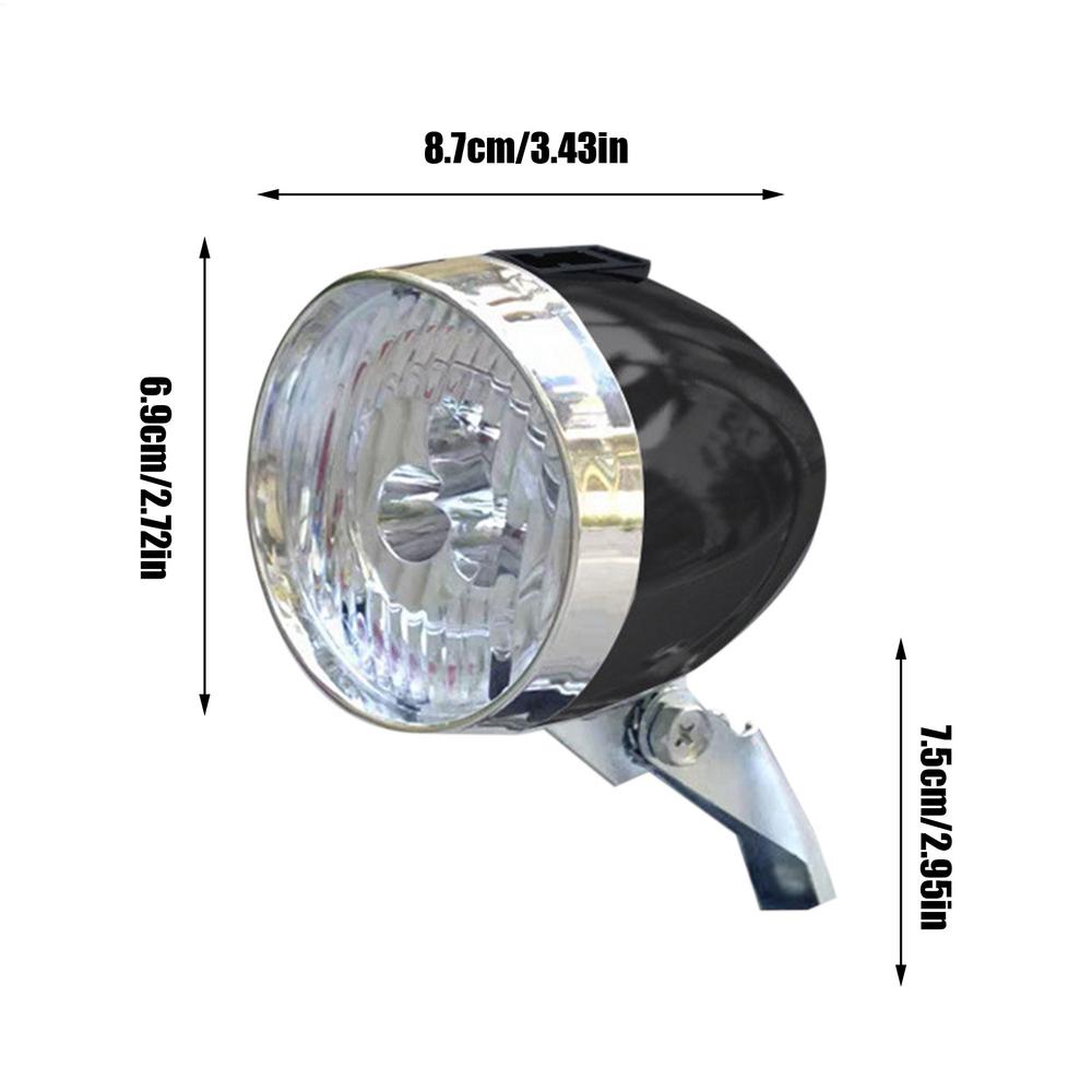 With Bracket Headlight Classical Design Classic Bike Front Light Night Riding Trendy Abs Plastic Shell Retro Led Lamp