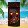 1 Stück Lava Riss Totenkopf Strandtuch Mikrofaser Schnelltrocknend Badetuch für Strand Pool Camping Gothic Biker Fans Geschenk