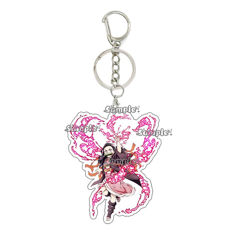Anime Fashion Kamado Nezuko Cartoon Acrylic Keychain Pendant Charm Bag 5cm Jewelry Accessories Key Ring Gifts Toys for Friends