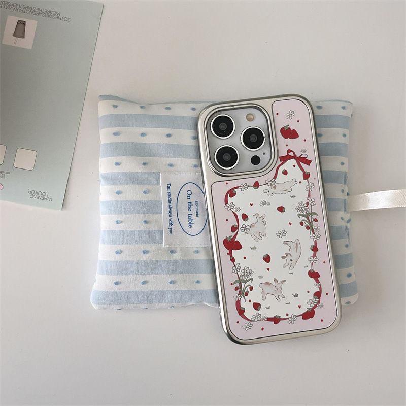 Schmetterling Hase Vergoldet iPhone 14/15 Pro Max Spiegel Hülle, Hartschale