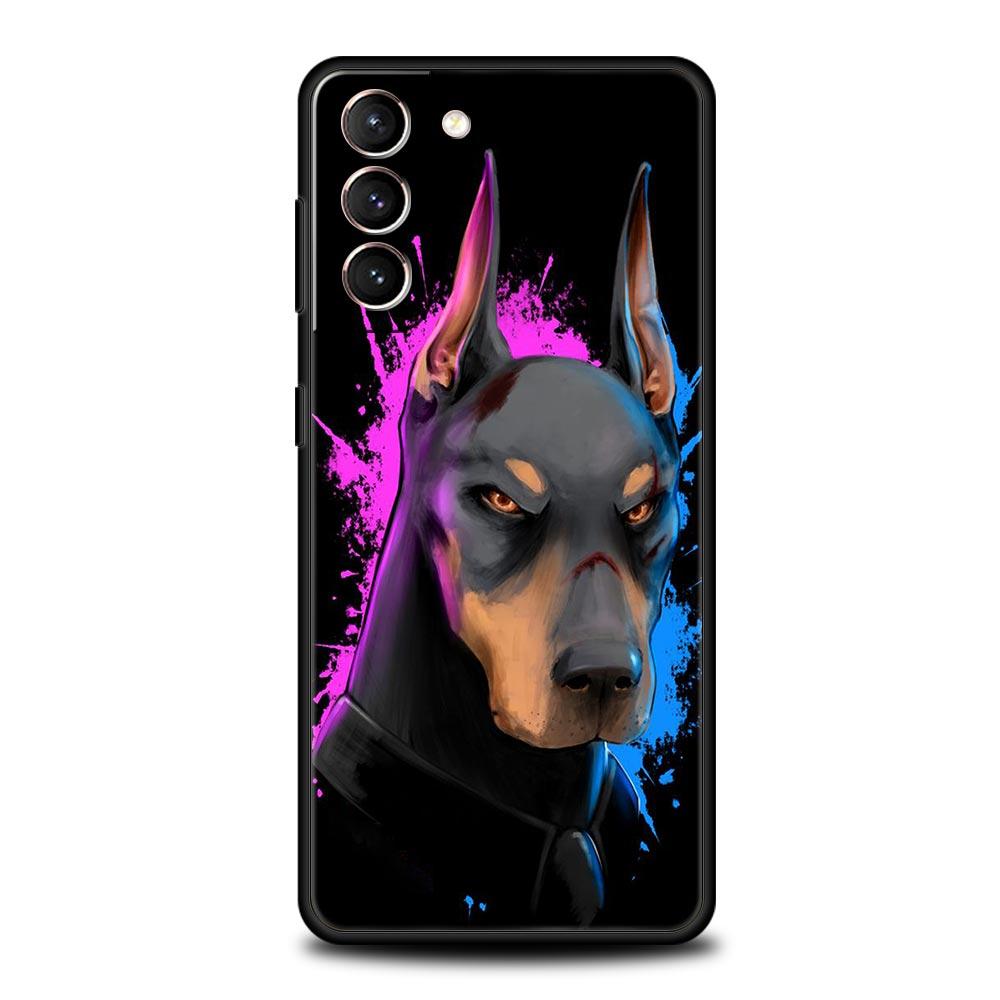 Doberman Dog Phone Case for Samsung Galaxy S26 S25 S24 S23 S22 S20 S21 FE Ultra S25 Edge Plus 5G Soft TPU Cover Fundas Capas Bag