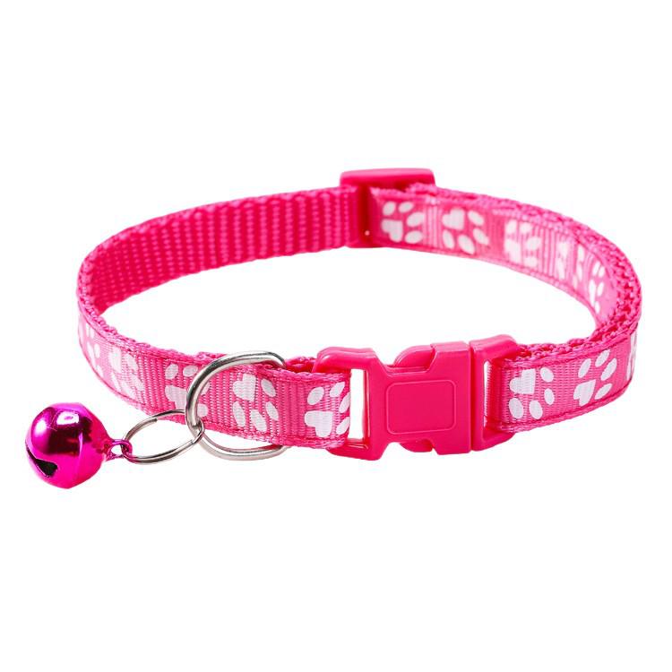 Adjustable Safety Pet Collar with Bell and Dog Paw Pattern for Cats & Dogs