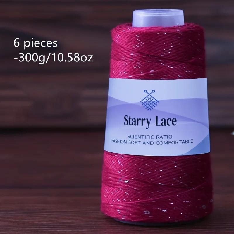 6 pezzi di filato di pizzo per lavorare a maglia e uncinetto 60% cotone 50 g/pz 175 m/pz Filato morbido e traspirante per maglioni, sciarpe, cappelli Filato per uncinetto