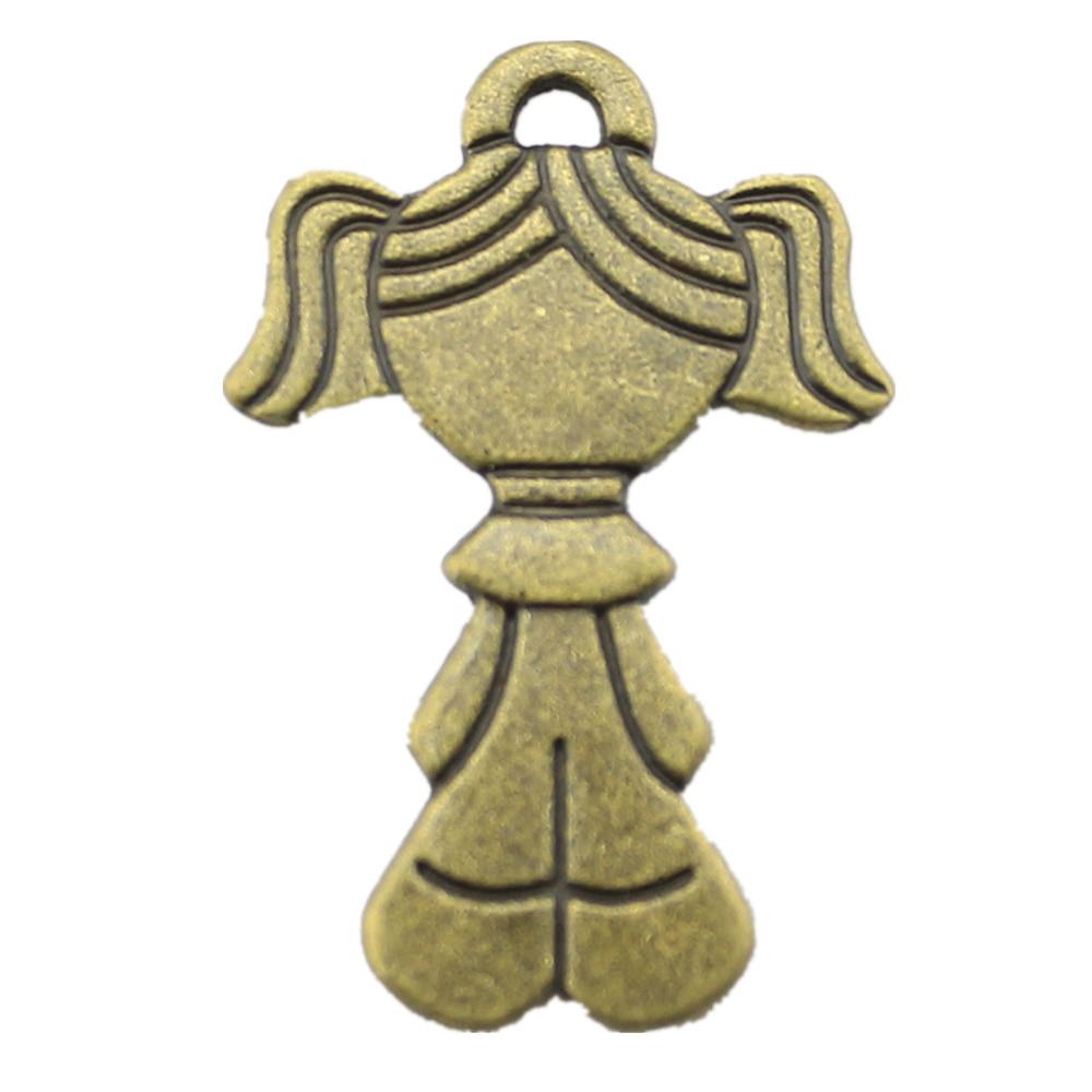 

5шт Девушка Шармы Амулеты Античная бронза Цвет Цинковый сплав 40X18mm