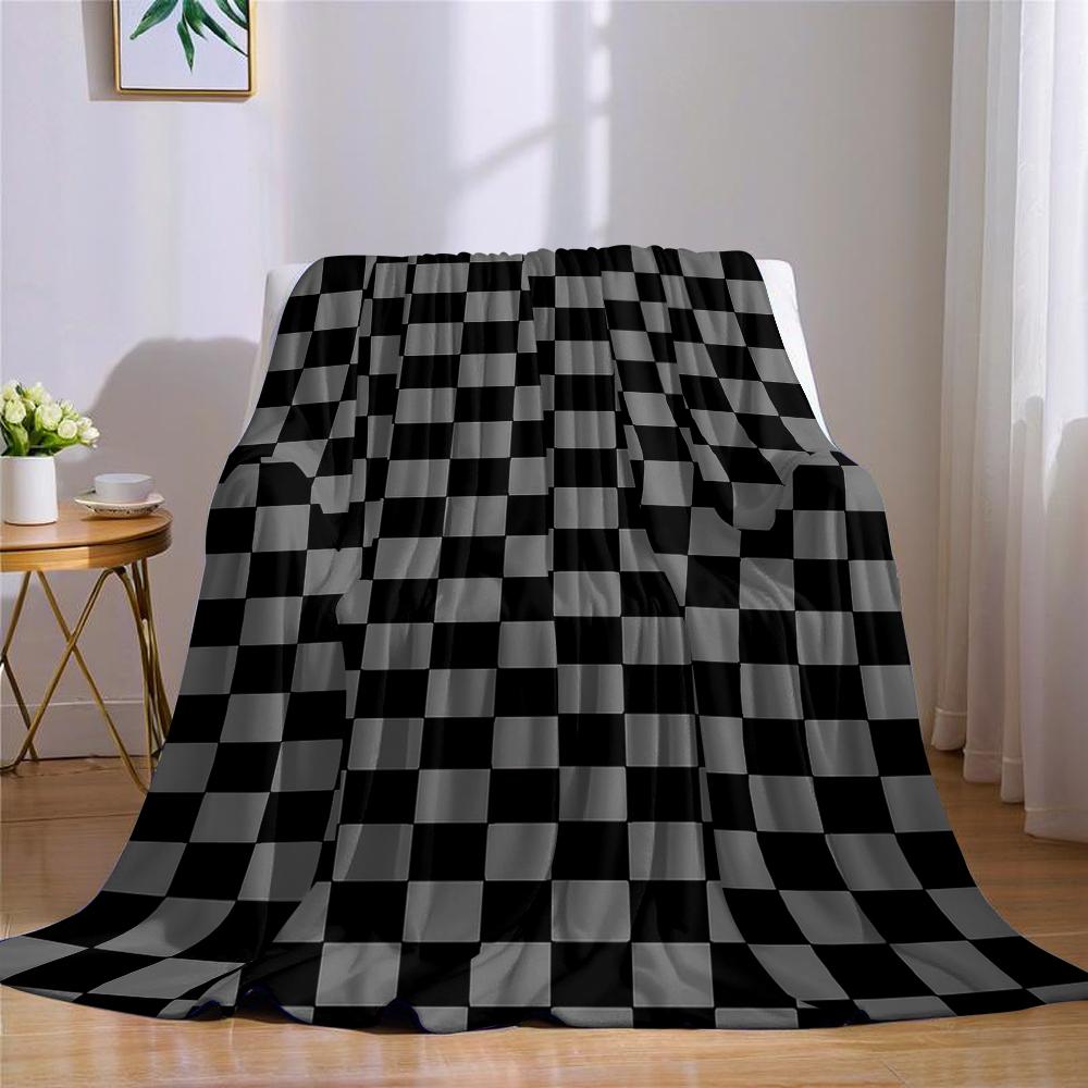 Goth Karo Flanell Decke Warm Weich Halloween Weihnachten Sofa Warm Gemütlich Dekoratives Dekor Geschenk für Alle Jahreszeiten