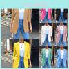 Elegant Women Long Sleeve Slim Formal Suit Work Jackets With Stylish Lapel Collar